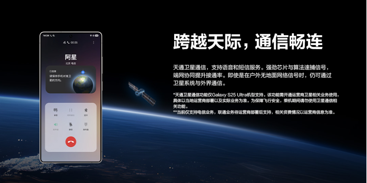 畅连天地|中科晶上芯片赋能三星Galaxy S25 Ultra，畅享天通卫星通信新体验